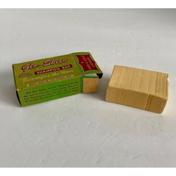 Vintage Glo-Sheen Shampoo Bar Neeck Sales Co Los Angeles, California COMPLETE! - Picture 1 of 8
